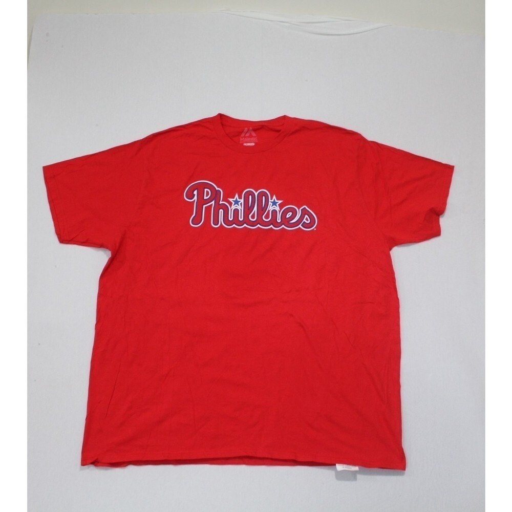 Philadelphia Phillies Men Red Shirt Harper 3 Majestic Casual Size 3XL